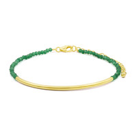 Green Agate Silver Bracelet