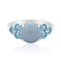 Madagascar Blue Opal Silver Ring