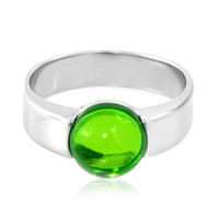 Colombian green Amber Silver Ring