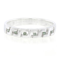 Forest Green Diamond Silver Ring