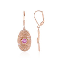 Madagascar Pink Sapphire Silver Earrings