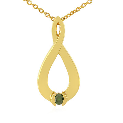 I1 Green Diamond Silver Necklace