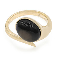 14K Black Star Sapphire Gold Ring (de Melo)