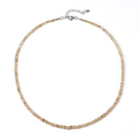 Saffron Zircon Silver Necklace