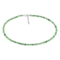 Green Strawberry Quartz Silver Necklace