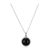 Black Agate Silver Necklace