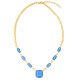 Blue Chalcedony Brass Necklace (Juwelo Style)