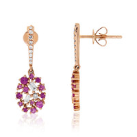 14K Pink Sapphire Gold Earrings (AMAYANI)
