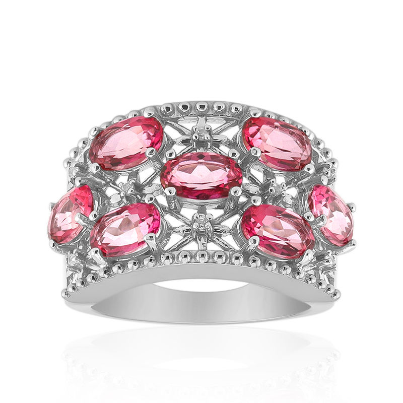 Amazon.com: Narica Womens Fancy 6mmx6mm Princess Cut Pink Topaz Cubic  Zirconia Engagement Ring