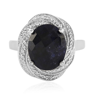Sapphire Colour Corundum Silver Ring