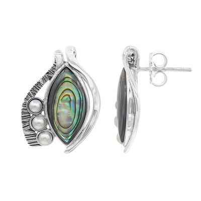 Abalone Shell Silver Earrings (MONOSONO COLLECTION)