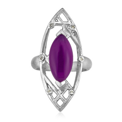 Purple Chalcedony Silver Ring (MONOSONO COLLECTION)