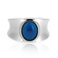 Neon Blue Opal Silver Ring