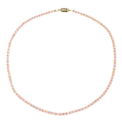 Ceylon Pink Sapphire Silver Necklace (Riya)