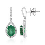 18K Zambian Emerald Gold Earrings