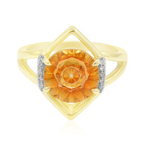 9K Orange Quartz Gold Ring (Glenn Lehrer)
