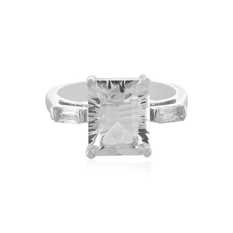 Buy White Quartz Gold Ring 18K Rose Gold Ring Big Quartz Ring Octagon Quartz  Ring Cocktail Ring Small Diamond Under the Main Stone Bloomdiamonds Online  in India - Etsy