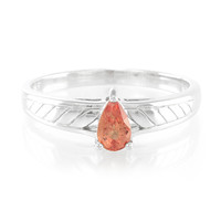 Sunset Ruby Silver Ring