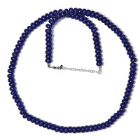 Navy Blue Quartz Silver Necklace