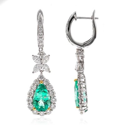 18K Colombian Emerald Gold Earrings (CIRARI)