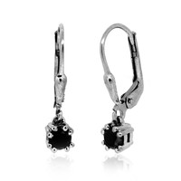 Black Diamond Silver Earrings