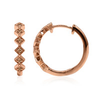 9K SI1 Argyle Rose De France Diamond Gold Earrings