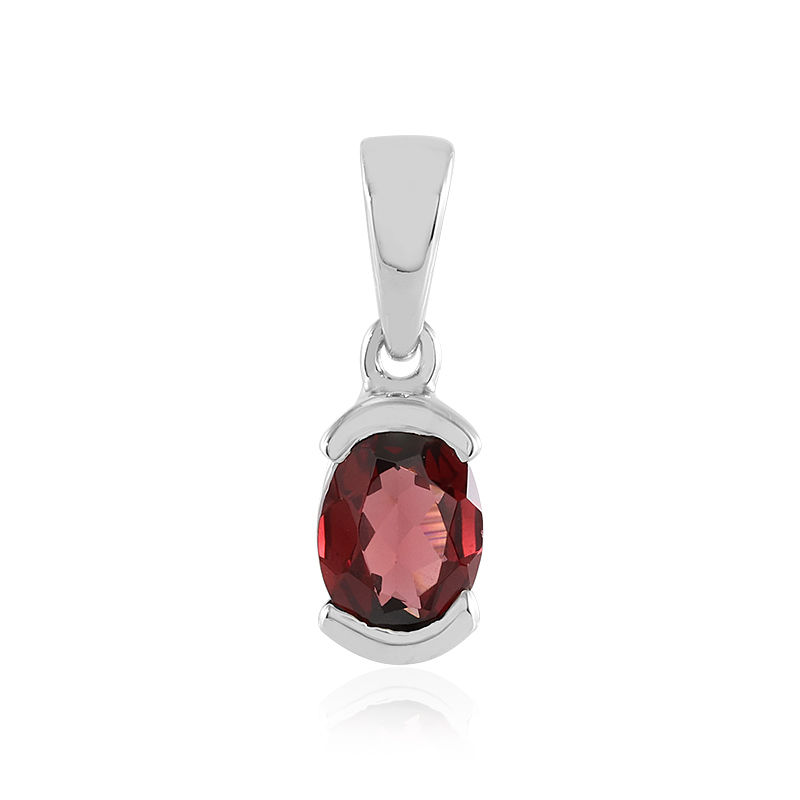 Sterling Silver Garnet Necklace - Tiny Modern Square Red Gemstone Pend –  Mark Poulin Jewelry