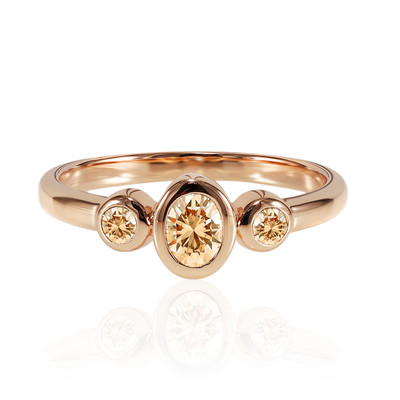 14K VS1 Argyle Rose De France Diamond Gold Ring (Annette)