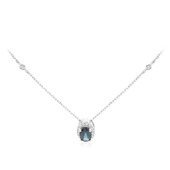 10K Ceylon Blue Sapphire Gold Necklace