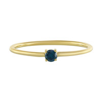 18K I2 Blue Diamond Gold Ring
