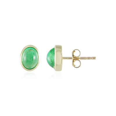 9K Colombian Emerald Gold Earrings