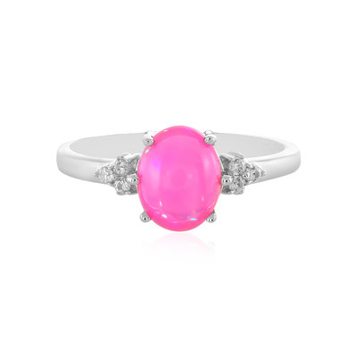 Pink Ethiopian Opal Silver Ring