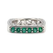 Zambian Emerald Silver Ring (Dallas Prince Designs)