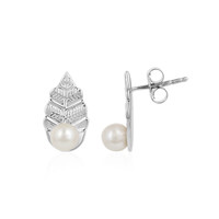 Cream Freshwater Pearl Silver Earrings