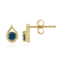 9K I4 Blue Diamond Gold Earrings