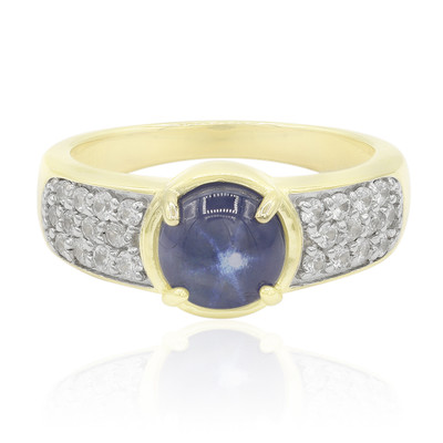 9K Blue Star Sapphire Gold Ring