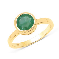 14K AAA Zambian Emerald Gold Ring