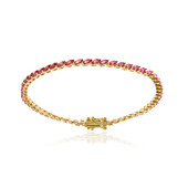 9K Red Burmese Spinel Gold Bracelet