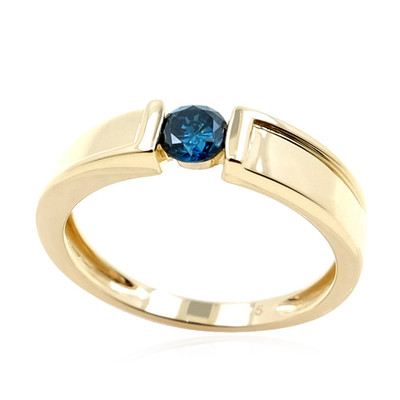 9K SI2 Blue Diamond Gold Ring