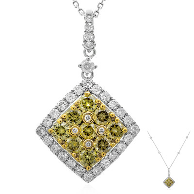 14K SI1 Green Diamond Gold Necklace (CIRARI)