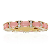 Pink Pastel Quartz Silver Ring