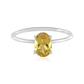 Golden Beryl Platinium Ring