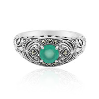 Green Chalcedony Silver Ring