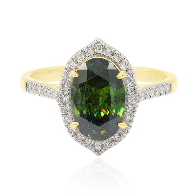 9K Bulgarian Green Sphalerite Gold Ring
