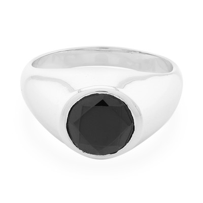 Black Spinel Silver Ring
