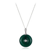 Green Agate Silver Necklace