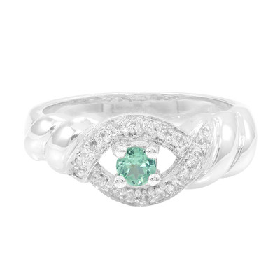 Fluoro Green Apatite Silver Ring