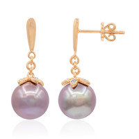9K Pink Ming Pearl Gold Earrings (TPC)
