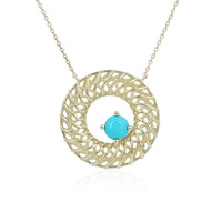 9K Sleeping Beauty Turquoise Gold Necklace (Ornaments by de Melo)
