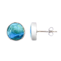 Blue Atacama Opal Silver Earrings
